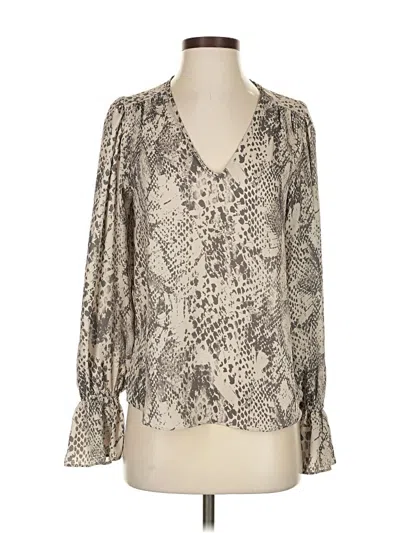 Pre-owned Aqua Long Sleeve Blouse In Silver