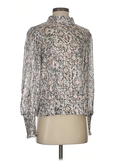 Pre-owned Aqua Long Sleeve Blouse In Silver