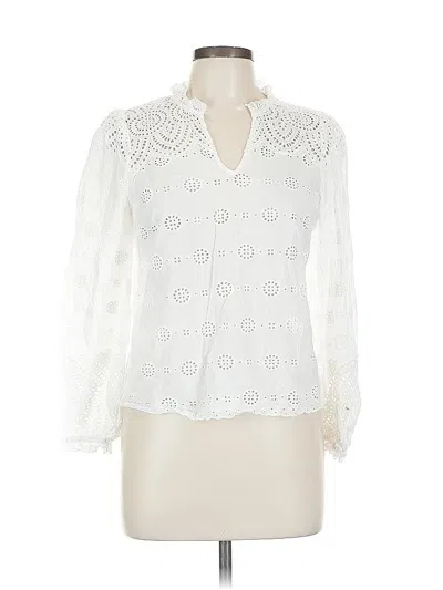 Pre-owned Aqua Long Sleeve Blouse In White