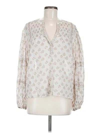 Pre-owned Aqua Long Sleeve Blouse In White