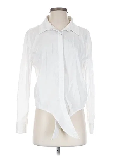 Pre-owned Aqua Long Sleeve Blouse In White