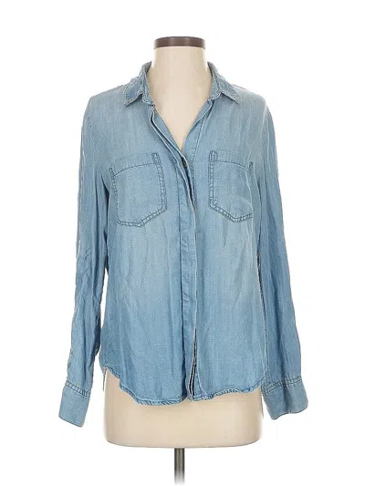 Pre-owned Aqua Long Sleeve Button Down Shirt In Blue