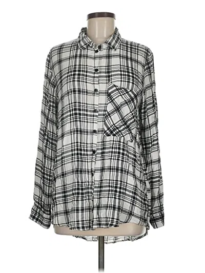 Pre-owned Aqua Long Sleeve Button Down Shirt In Silver