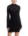 Aqua Long Sleeve Knit Mini Dress - Exclusive In Black