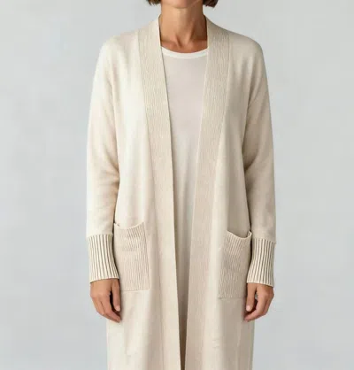 Aqua Long Sleeve Textured Sweater In Biege In Multi