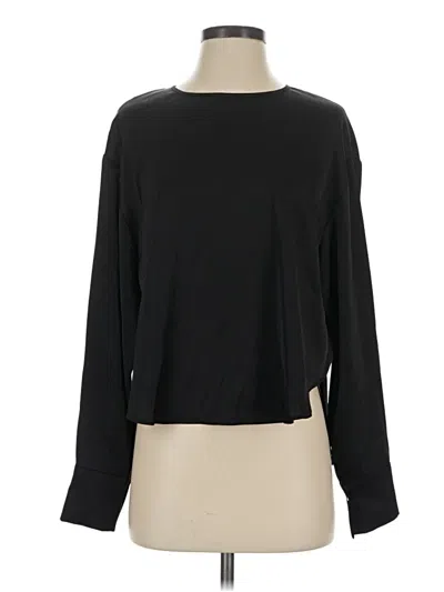 Pre-owned Aqua Long Sleeve Top Black Boatneck Tops