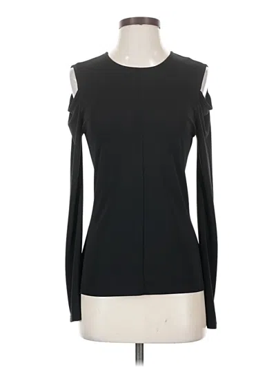 Pre-owned Aqua Long Sleeve Top Black Cold Shoulder Neckline Tops