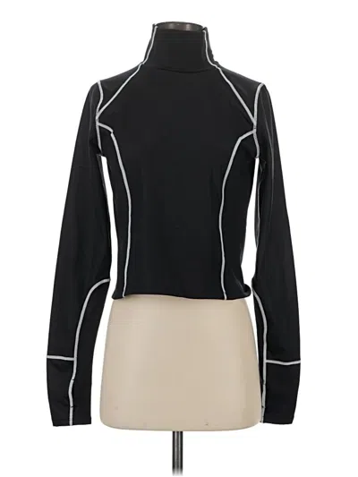 Pre-owned Aqua Long Sleeve Top Black Turtleneck Tops