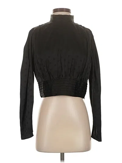 Pre-owned Aqua Long Sleeve Top Black Turtleneck Tops