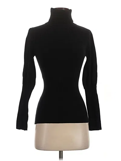 Pre-owned Aqua Long Sleeve Top Black Turtleneck Tops