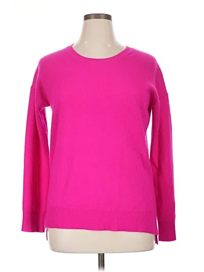 Pre-owned Aqua Long Sleeve Top Pink Boatneck Tops