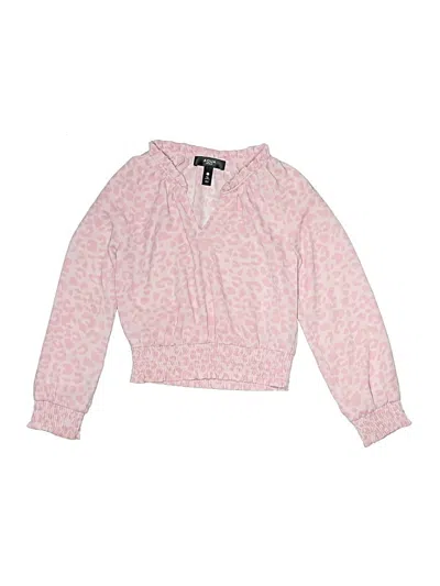 Pre-owned Aqua Kids' Long Sleeve Top Pink Ruffles Neckline Tops