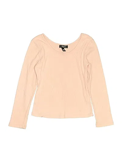 Pre-owned Aqua Kids' Long Sleeve Top Tan Scoop Neck Tops