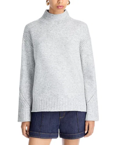 Aqua Long Sleeve Turtleneck Sweater - Exclusive In Gray