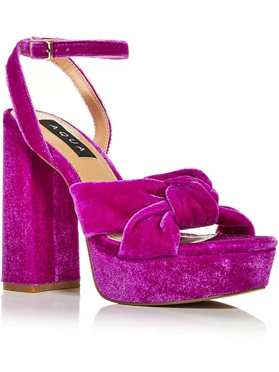Aqua Lory Womens Velvet Square Toe Heels In Multi