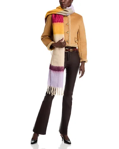 Aqua Lulla Color Block Stripe Scarf In Multi