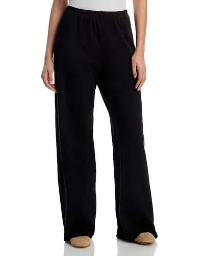Aqua Macy Wide Leg Sweatpants - Exclusive In Black