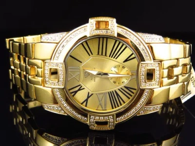 Pre-owned Aqua Master Joe Rodeo 43mm Swiss Gold Multi Link Diamond Watch W349 1.75 Ct