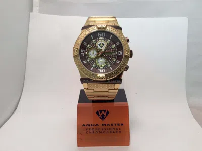 Pre-owned Aqua Master Men  Jojo Joe Rodeo Bronze Yellow Steel Band 46mm Diamond Watch W345