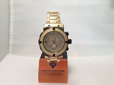 Pre-owned Aqua Master Men  Jojo Joe Rodeo Yellow Black Metal Band 46mm Diamond Watch W146