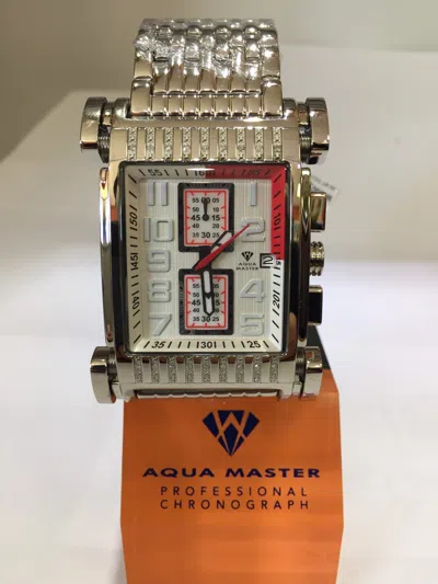 Pre-owned Aqua Master Men  Jojo Jojino Joe Rodeo Stainl Metal Band 41mm Diamond Watch W330