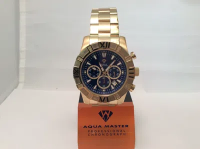 Pre-owned Aqua Master Men  Jojo Jojino Joe Rodeo Yellow Metal Band 46mm Diamond Watch W333