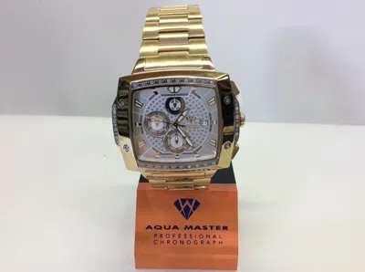 Pre-owned Aqua Master Men  Jojo Jojino Joe Rodeo Yellow Metal Band 51mm Diamond Watch W354
