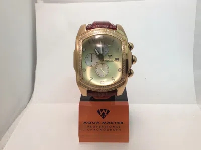 Pre-owned Aqua Master Invicta  Jojo Lupah St Steel Gold Tone Watch 1.50ct Diamonds
