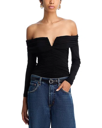 Aqua Matte Jersey Top - Exclusive In Black