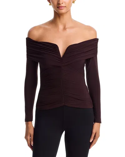 Aqua Matte Jersey Top - Exclusive In Brown