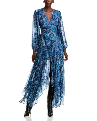 Aqua Maxi Floral Dress - Exclusive In Blue