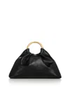 Aqua Medium Hoop Handle Evening Bag - Exclusive In Black