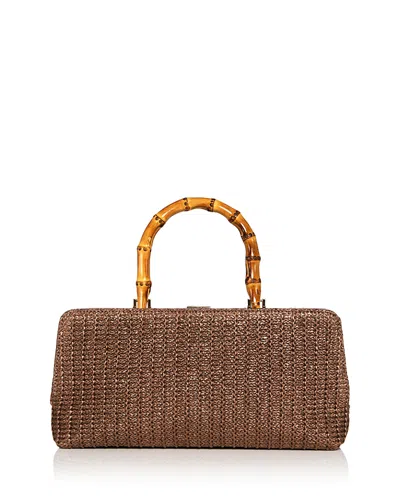 Aqua Medium Raffia Crossbody Bag - Exclusive In Brown