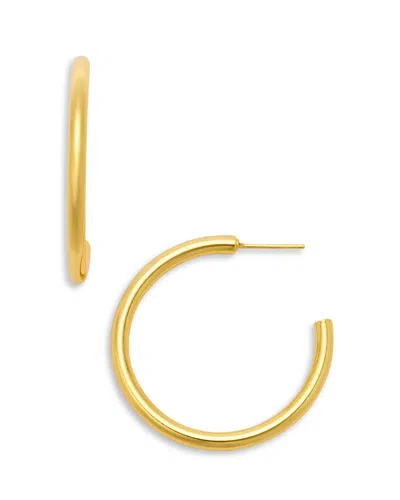 Aqua Medium Tubular C Hoop Earrings - Exclusive In Gold