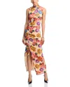 Aqua Mesh Floral Maxi Dress - Exclusive In Multi