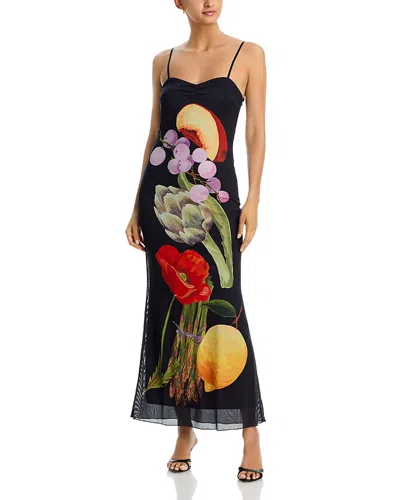 Aqua Mesh Maxi Dress - Exclusive In Black