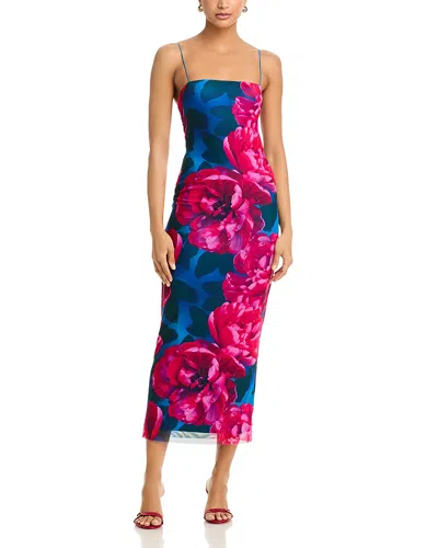 Aqua Mesh Midi Dress - Exclusive In Blue