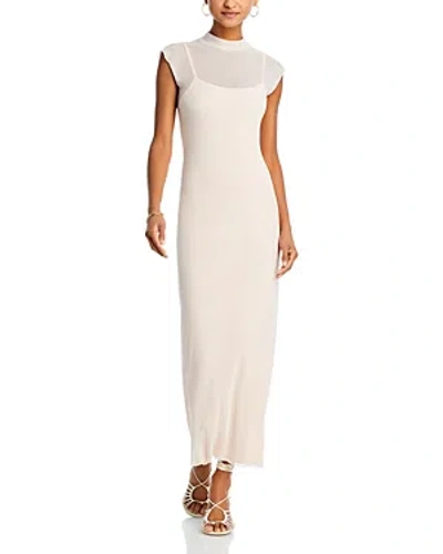 aqua mesh mock neck maxi dress Aqua Mesh Mock Neck Maxi Dress - 100% Exclusive In Blush