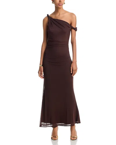 Aqua Mesh Twist Maxi Dress - Exclusive In Burgundy