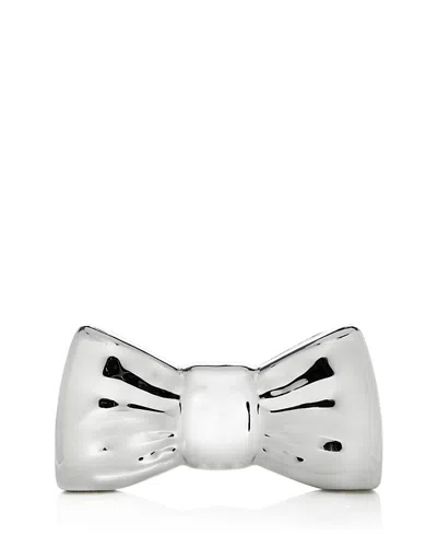 Aqua Metallic Bow Bag - Exclusive In Silver