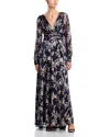 Aqua Metallic Leaf Gown - Exclusive In Multi