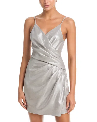 Aqua Metallic Mini Dress - Exclusive In Silver
