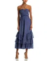 Aqua Metallic Ruffled Halter Neck Maxi Dress - Exclusive In Slate Blue