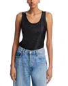 Aqua Metallic Tank Top - Exclusive In Black