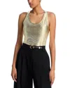 Aqua Metallic Tank Top - Exclusive In Gold