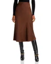 Aqua Midi Slip Skirt - Exclusive In Brown