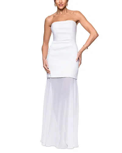 Aqua Mikado Strapless Gown - Exclusive In Ivory