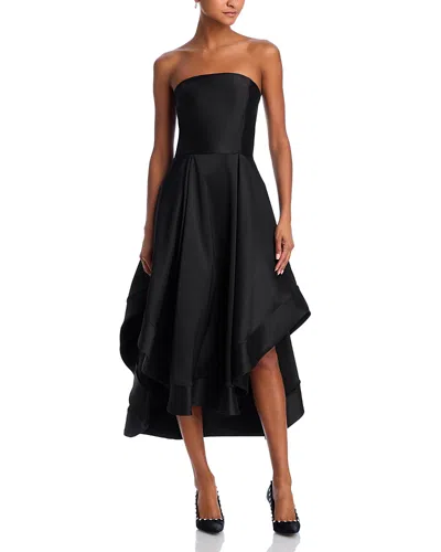 Aqua Mikado Strapless Midi Gown - Exclusive In Black