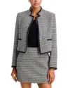 Aqua Mixed Houndstooth Button Front Jacket - Exclusive In Multi