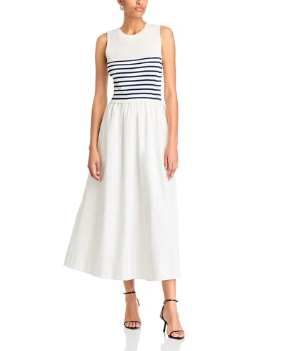 Aqua Mixed Media Maxi Dress - Exclusive In White
